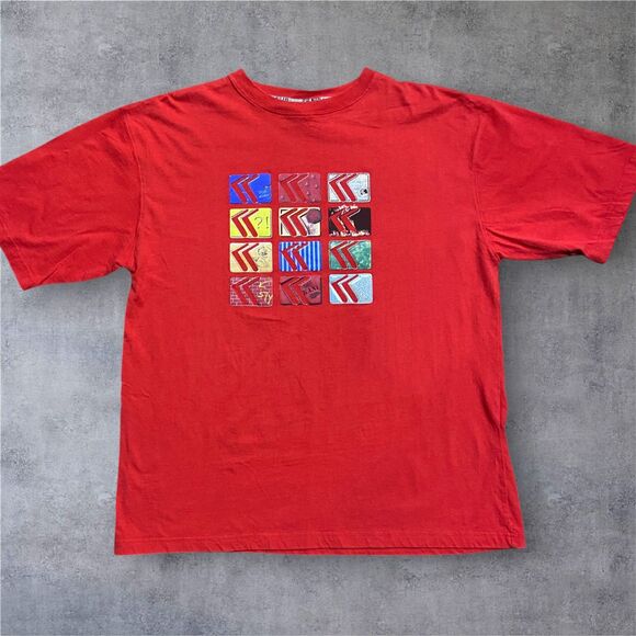 Karl Kani Vintage Baggy Y2K Red Multi Logo Graphic T-Shirt Men's Size XXL - Picture 1 of 7